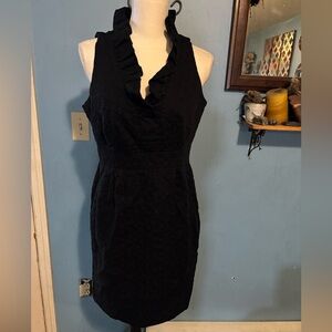 Vintage, Julian Taylor, Ruffle Neck, Little Black Dress